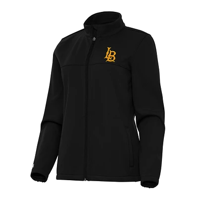 Women's Antigua Black Cal State Long Beach The Links 2 Full-Zip Golf Jacket