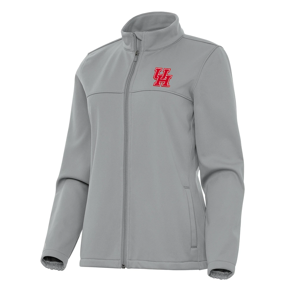 Women's Antigua Gray Houston Cougars Links 2 Full-Zip Golf Jacket