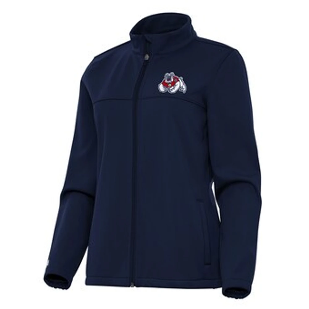 Women's Antigua Navy Fresno State Bulldogs Links 2 Full-Zip Golf Jacket