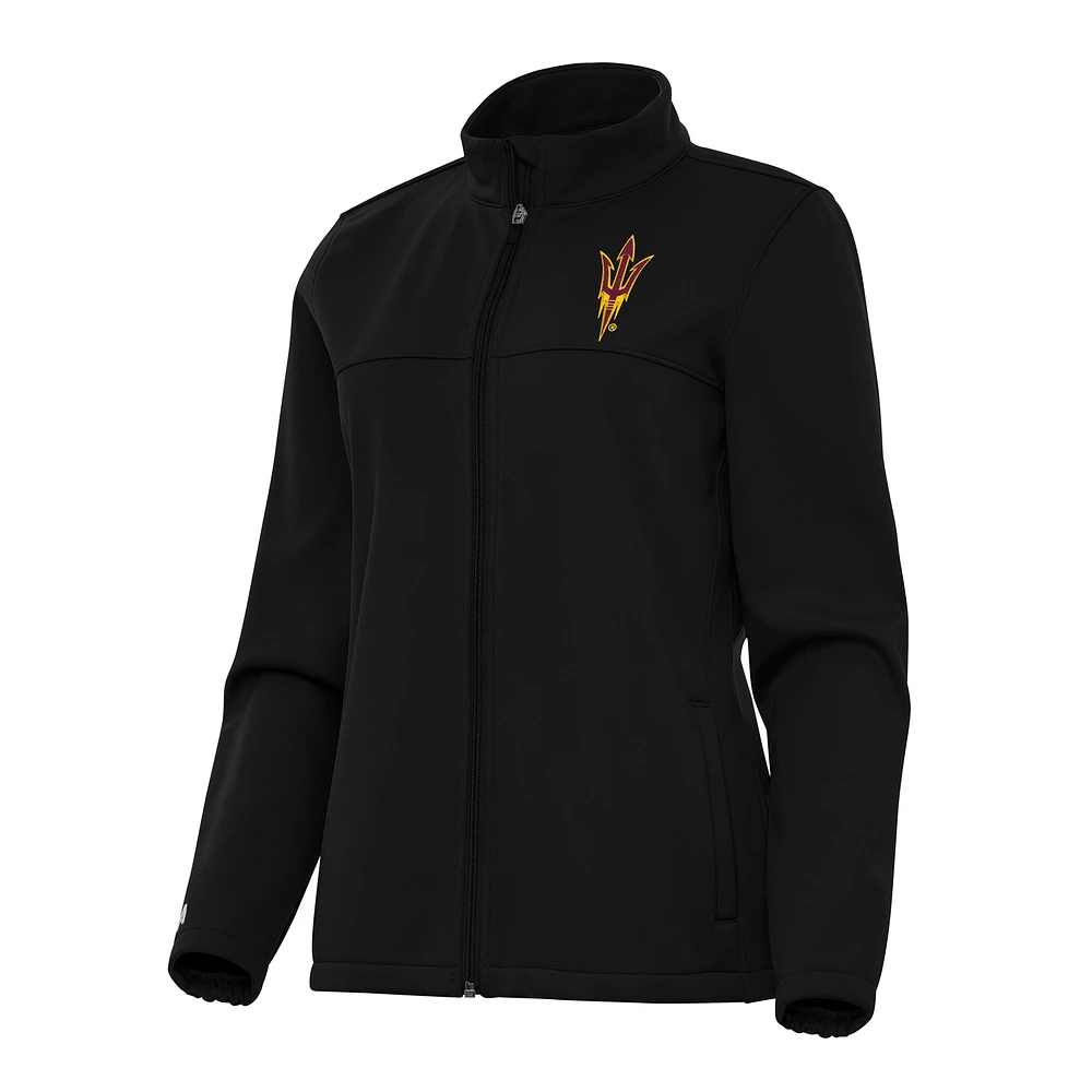 Women's Antigua Black Arizona State Sun Devils Links 2 Full-Zip Golf Jacket