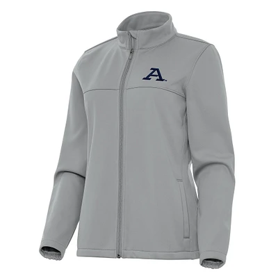 Women's Antigua Gray Akron Zips Links 2 Full-Zip Golf Jacket