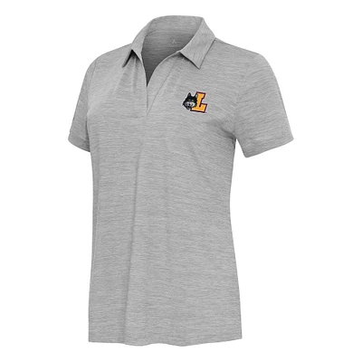 Women's Antigua Heather Gray Loyola Chicago Ramblers Layout V-Neck Polo