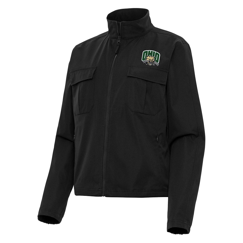 Women's Antigua Ohio Bobcats Even Par Full-Zip Jacket