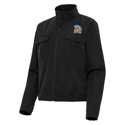 Women's Antigua San Jose State Spartans Even Par Full-Zip Jacket
