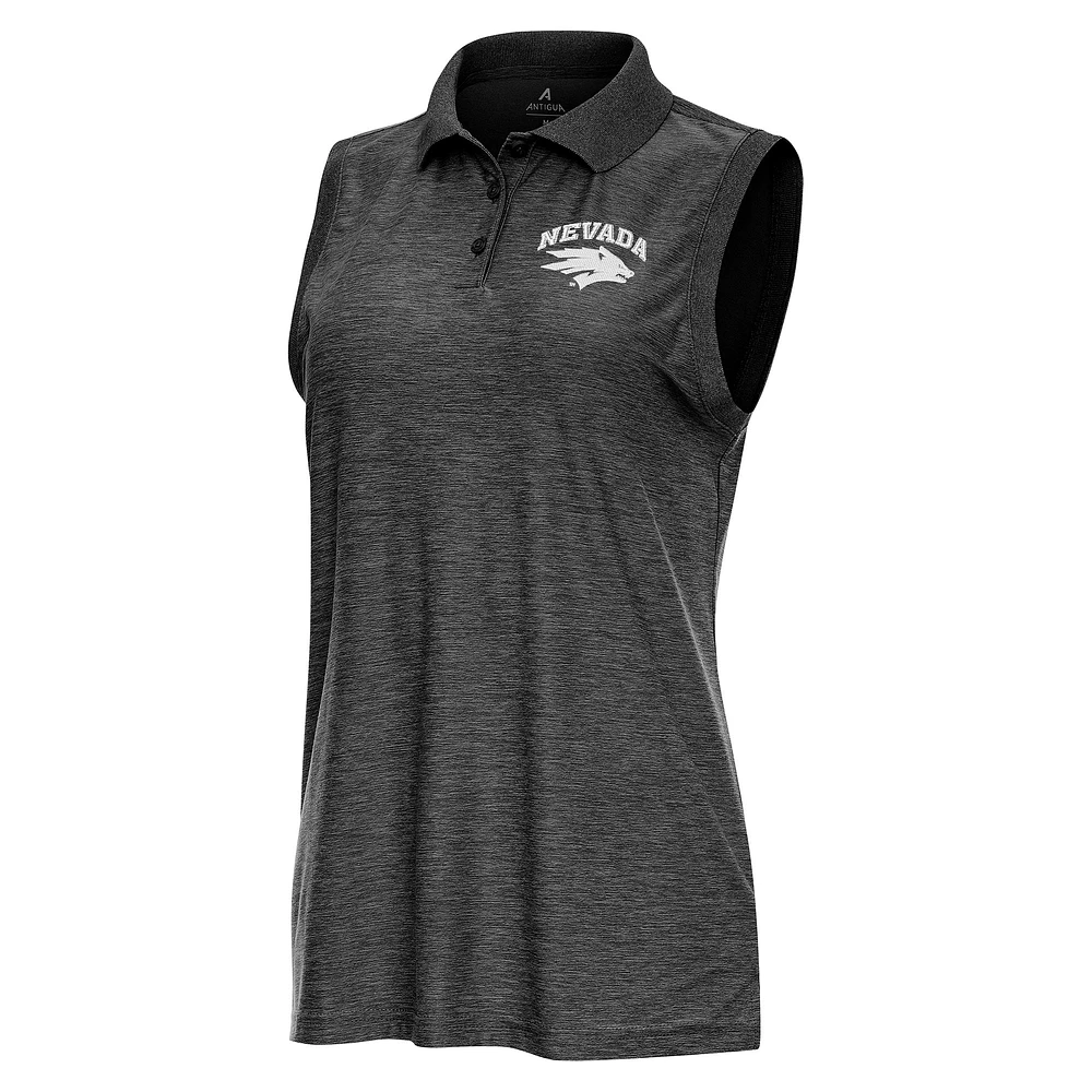 Women's Antigua Heather Nevada Wolf Pack Recap Sleeveless Polo