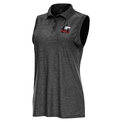 Women's Antigua Heather Northern Illinois Huskies Recap Sleeveless Polo