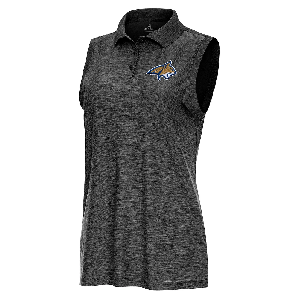 Women's Antigua Heather Montana State Bobcats Recap Sleeveless Polo