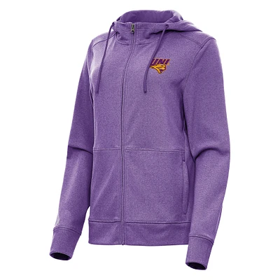 Women's Antigua Heather Purple Northern Iowa Panthers Seeker Full-Zip Hoodie