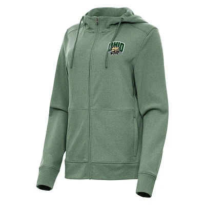 Women's Antigua Hunter Green Ohio Bobcats Seeker Full-Zip Hoodie