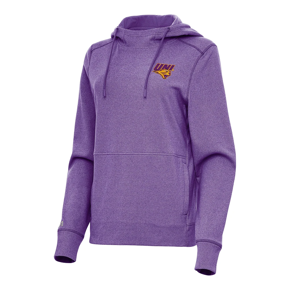 Women's Antigua Heather Northern Iowa Panthers Justice Pullover Hoodie