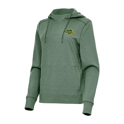 Women's Antigua Heather NDSU Bison Justice Pullover Hoodie