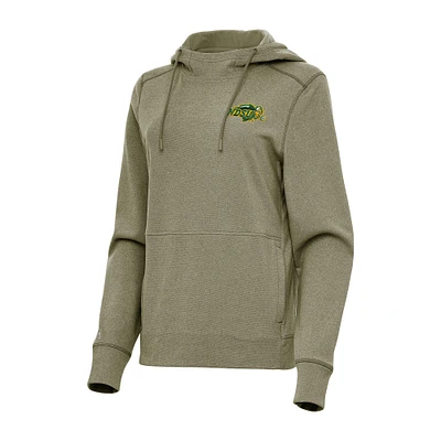 Women's Antigua Olive NDSU Bison Justice Pullover Hoodie