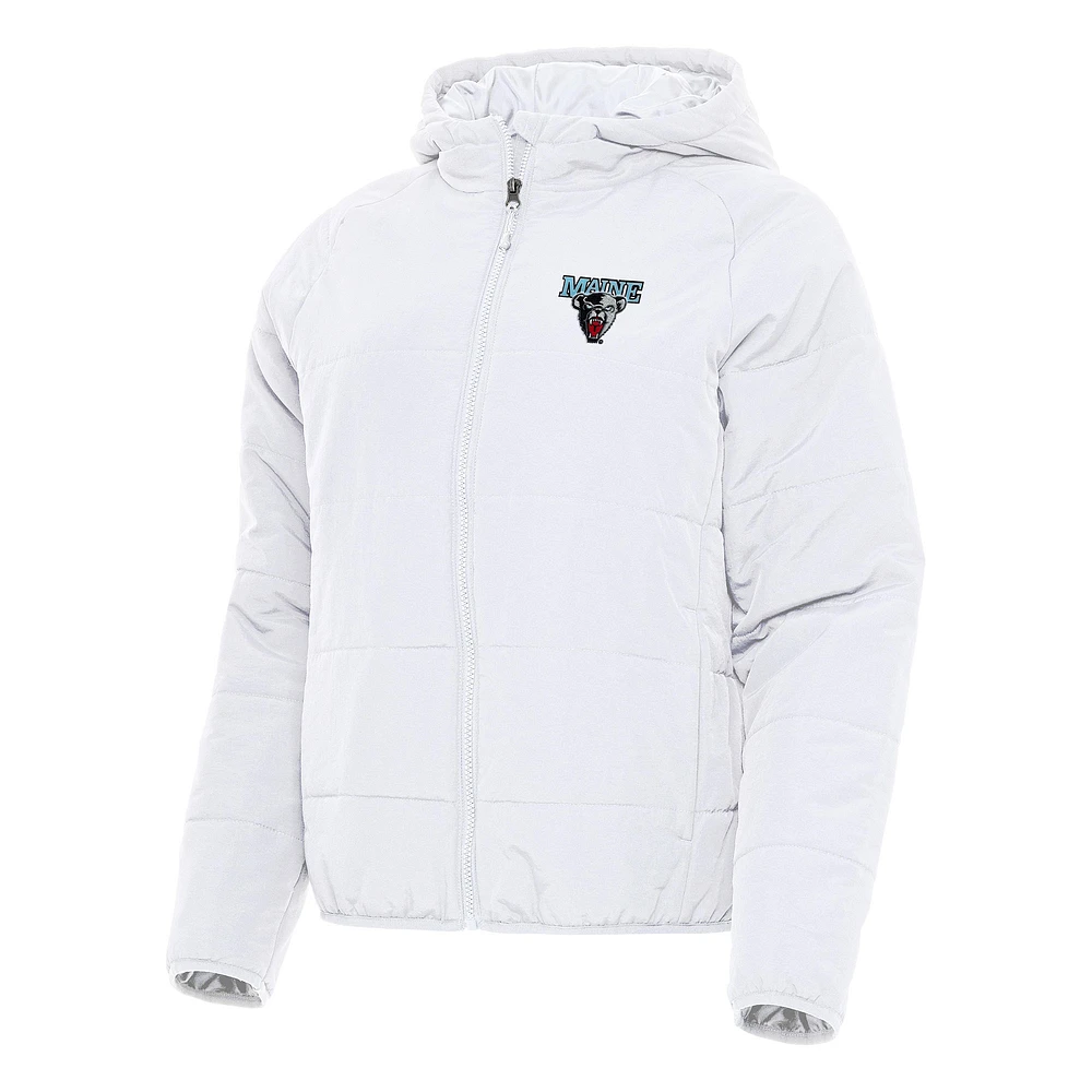 Women's Antigua Maine Black Bears Universe Full-Zip Puffer Jacket