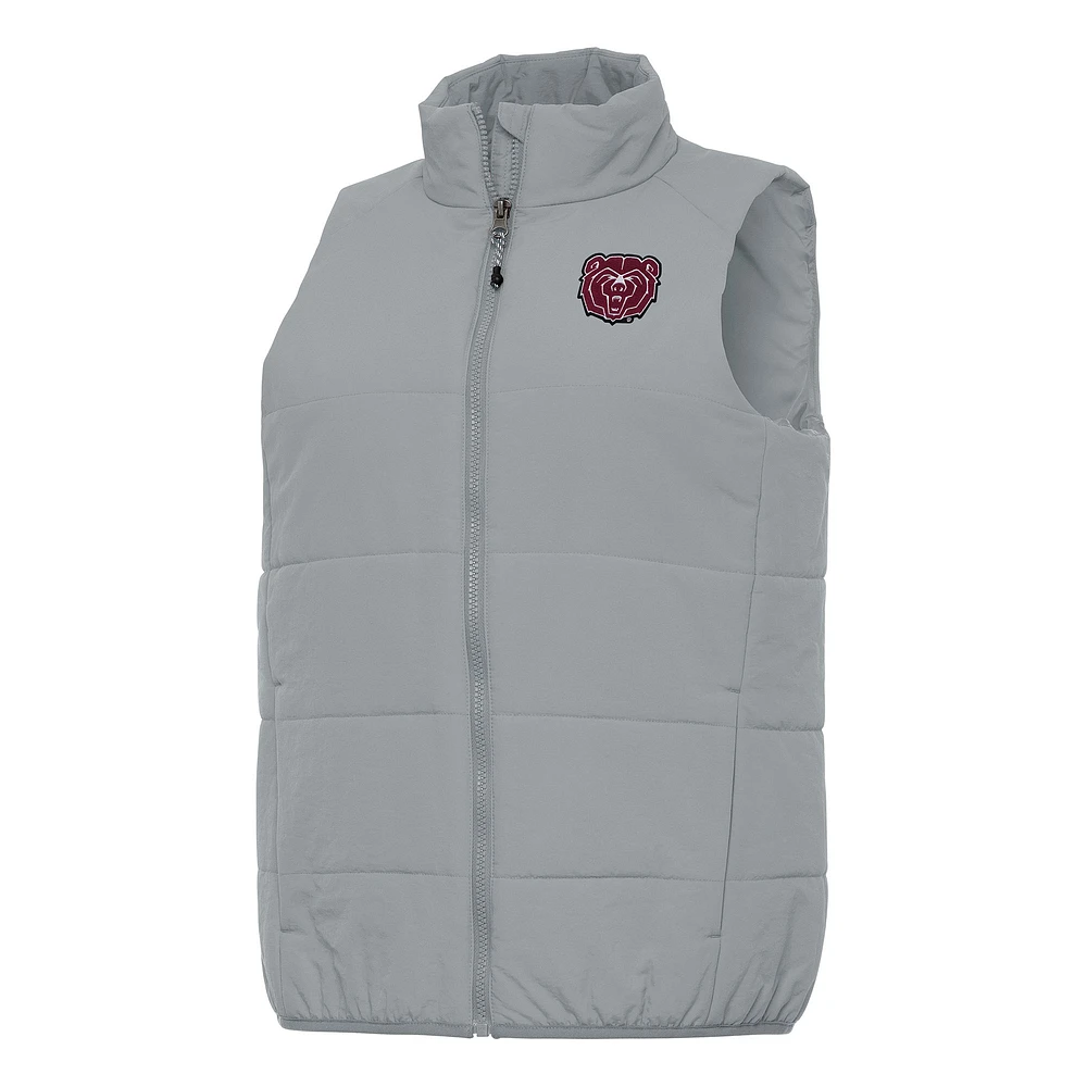 Women's Antigua Gray Missouri State University Bears Experience Full-Zip Vest