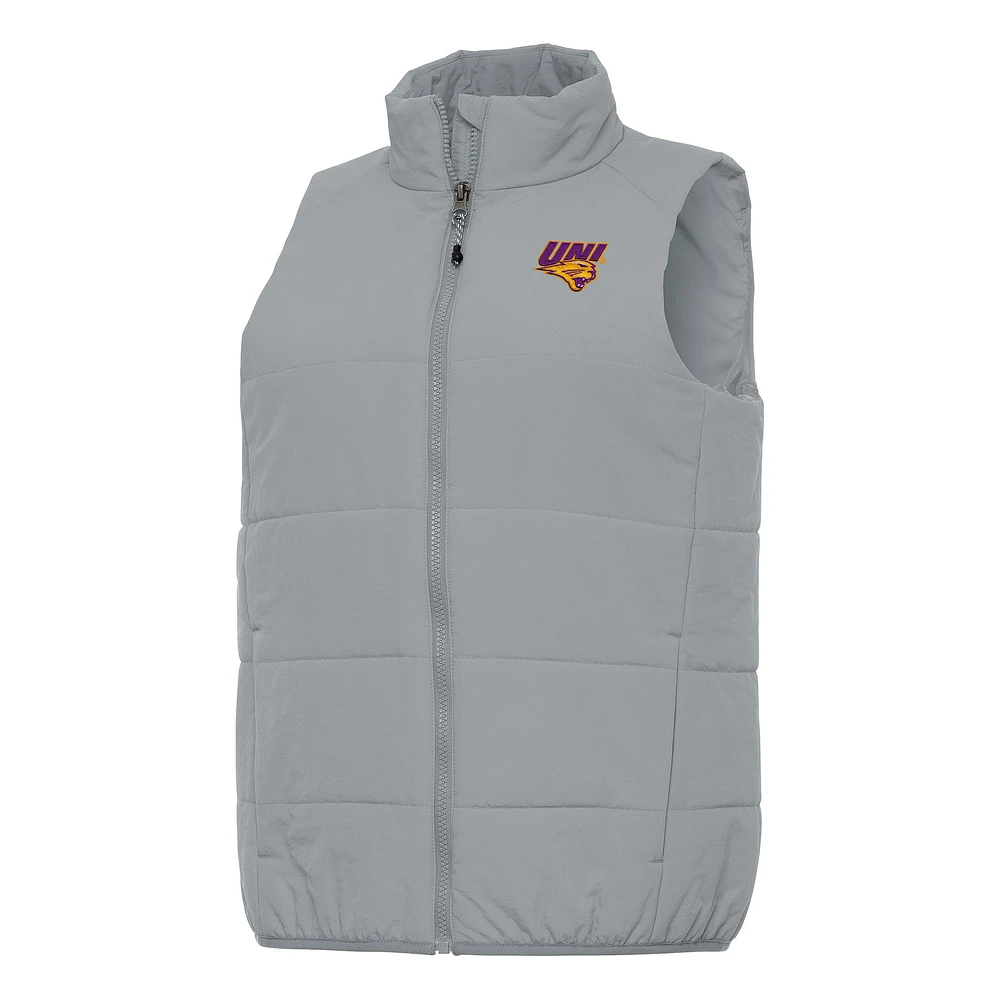 Women's Antigua Gray Northern Iowa Panthers Experience Full-Zip Vest