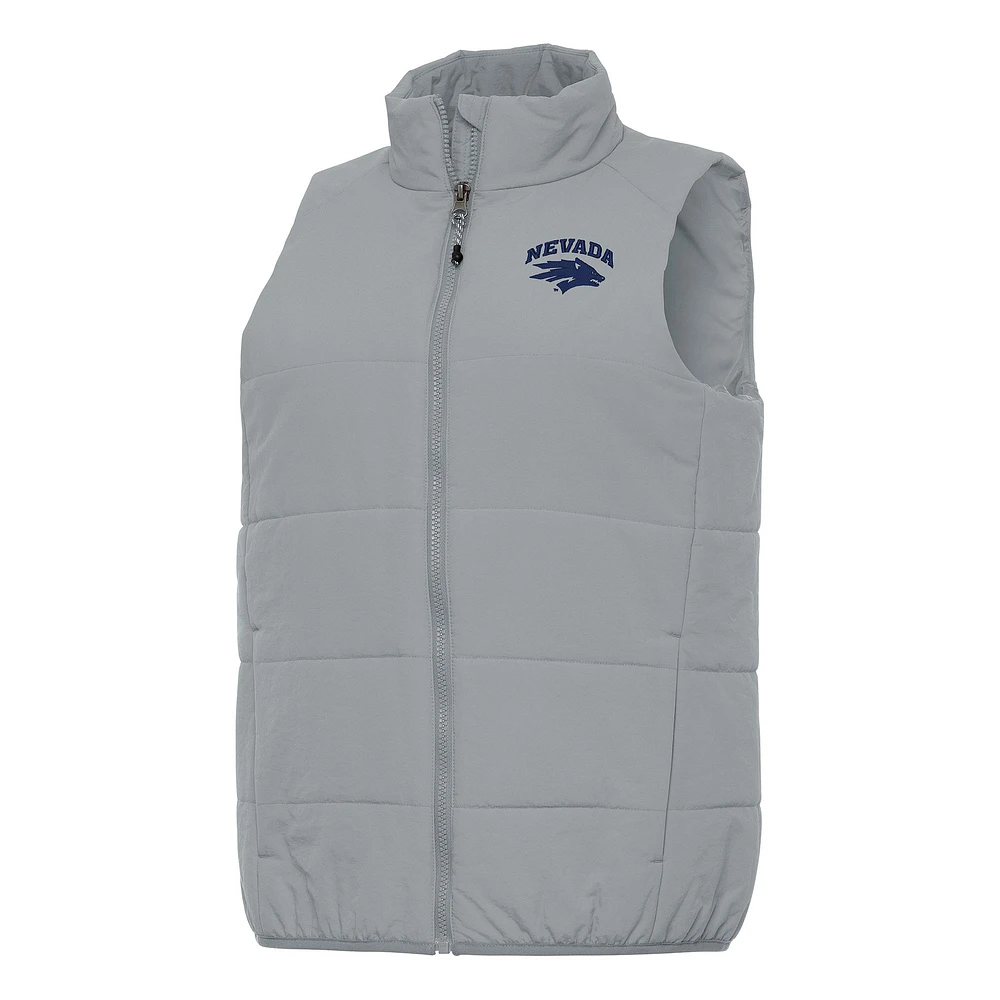 Women's Antigua Gray Nevada Wolf Pack Experience Full-Zip Vest