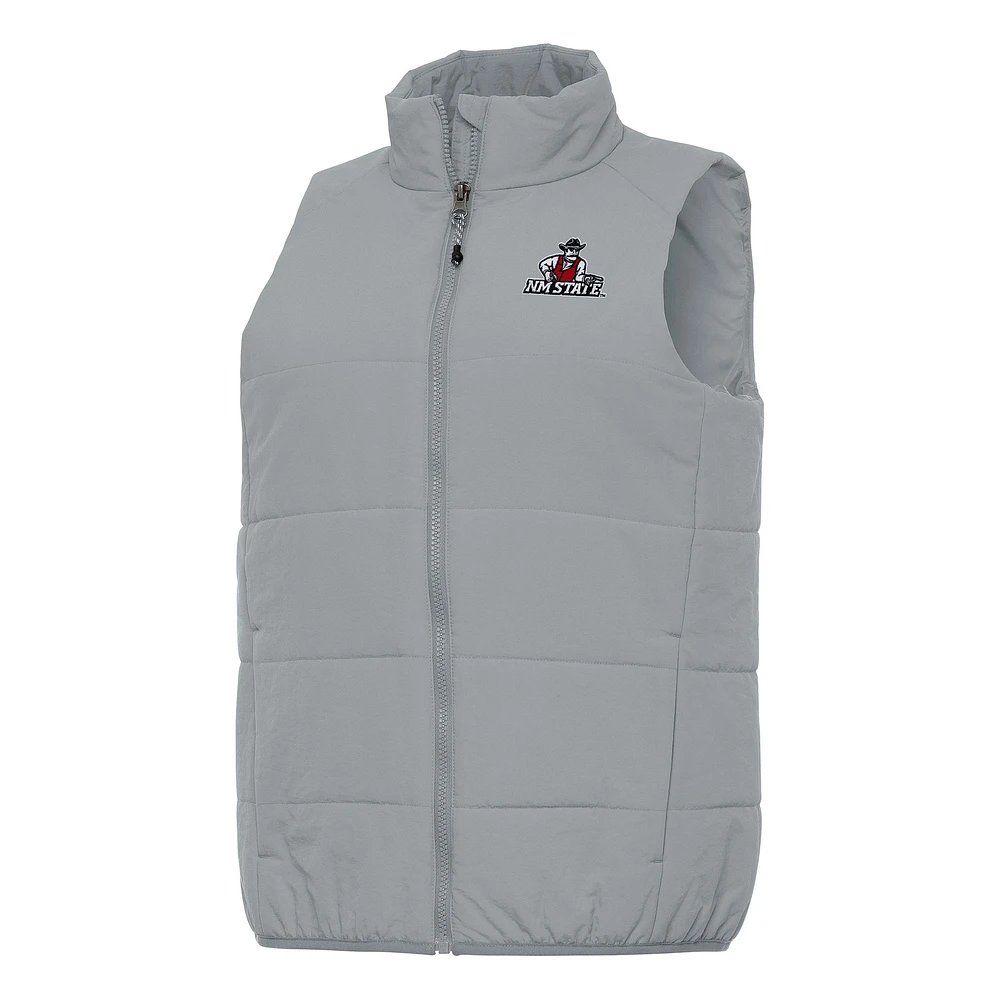 Women's Antigua Gray New Mexico State Aggies Experience Full-Zip Vest