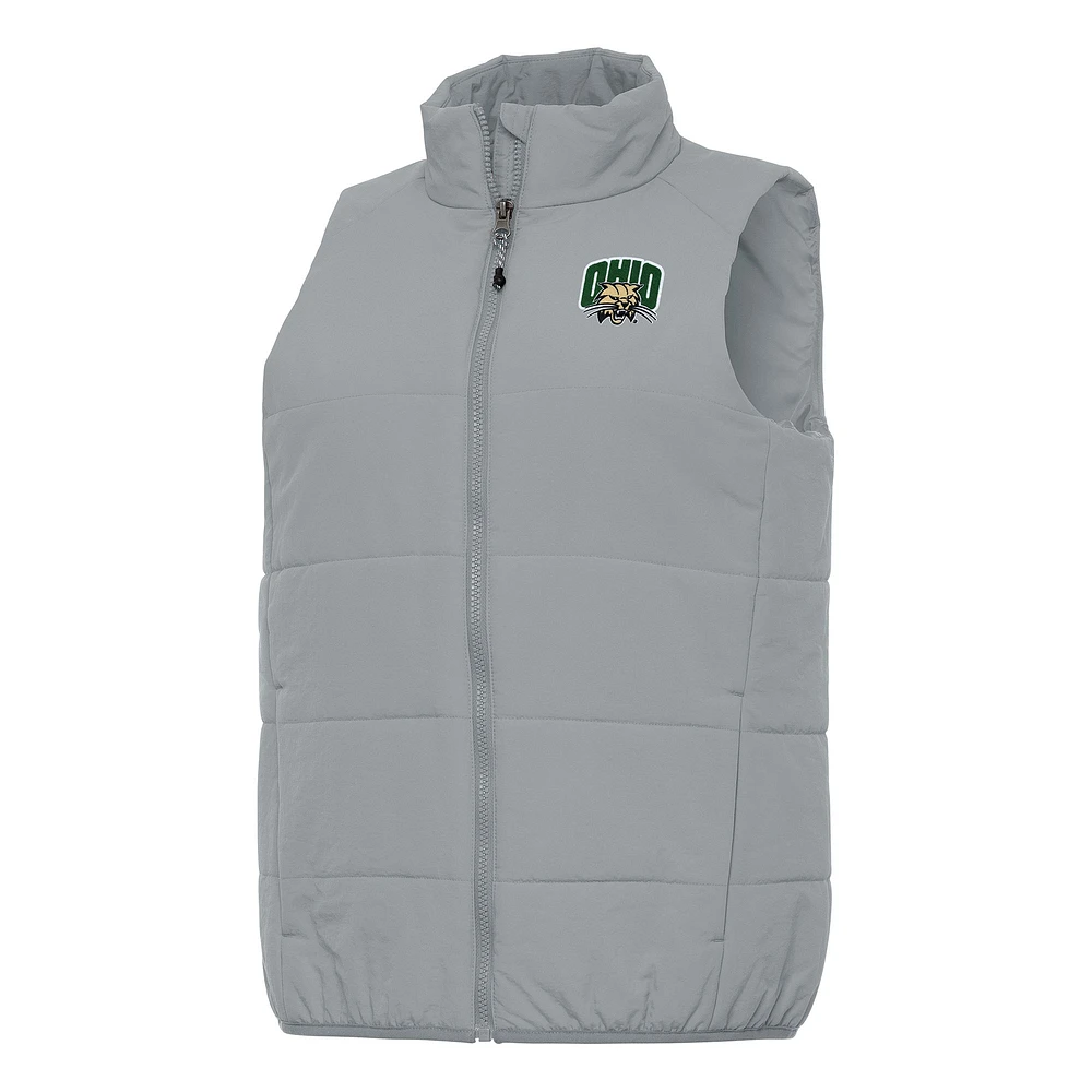 Women's Antigua Gray Ohio Bobcats Experience Full-Zip Vest