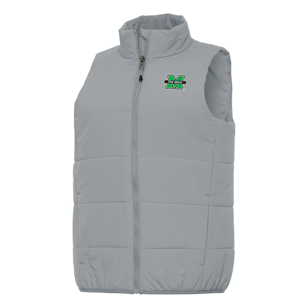 Women's Antigua Gray Marshall Thundering Herd Experience Full-Zip Vest