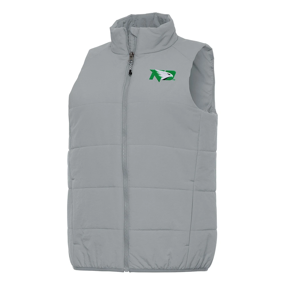 Women's Antigua Gray North Dakota Experience Full-Zip Vest