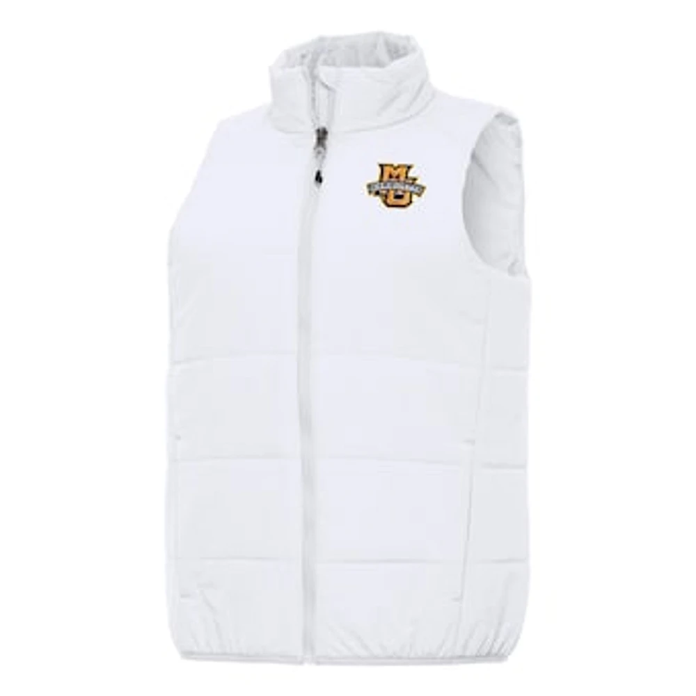 Women's Antigua White Marquette Golden Eagles Experience Full-Zip Vest