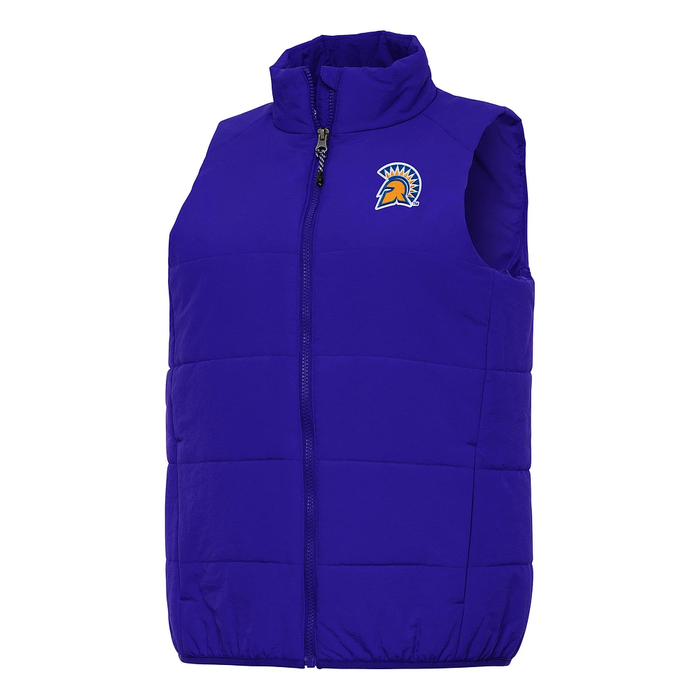 Women's Antigua Royal San Jose State Spartans Experience Full-Zip Vest