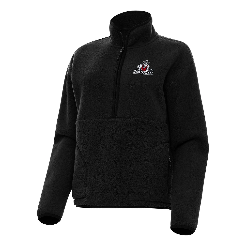 Women's Antigua New Mexico State Aggies Figure Half-Zip Pullover Sweatshirt