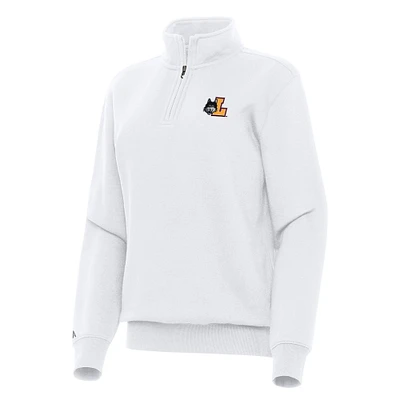 Women's Antigua White Loyola Chicago Ramblers Victory Quarter-Zip Sweatshirt