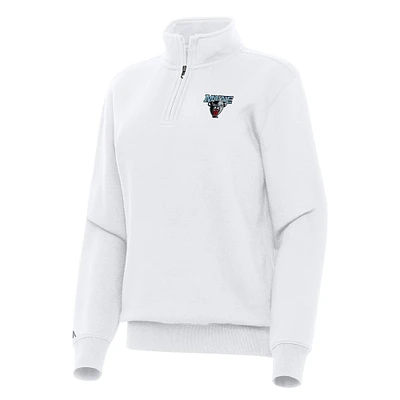 Women's Antigua White Maine Black Bears Victory Quarter-Zip Sweatshirt