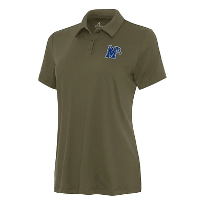 Women's Antigua Olive Memphis Tigers Reprocess Polo