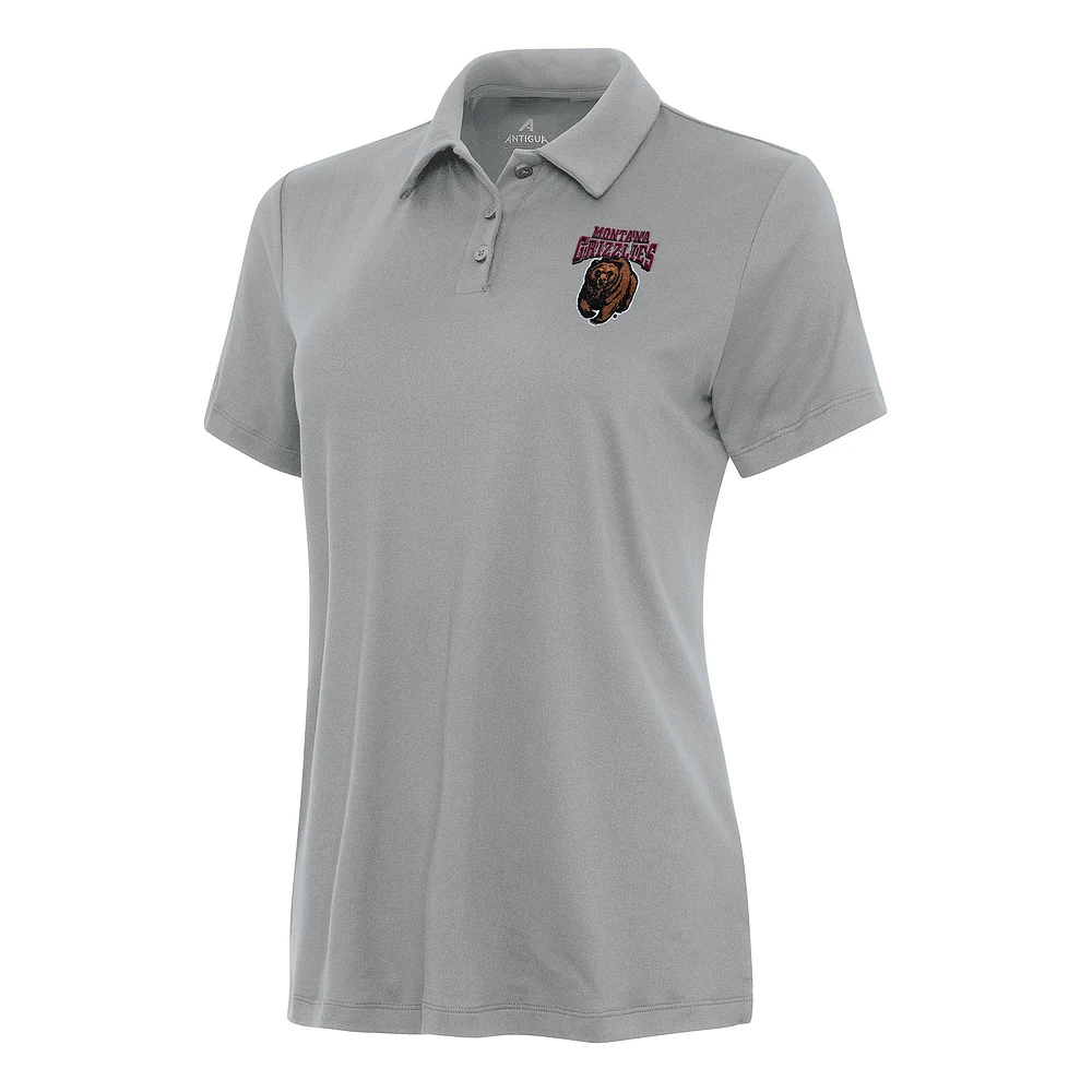 Women's Antigua Gray Montana Grizzlies Reprocess Polo
