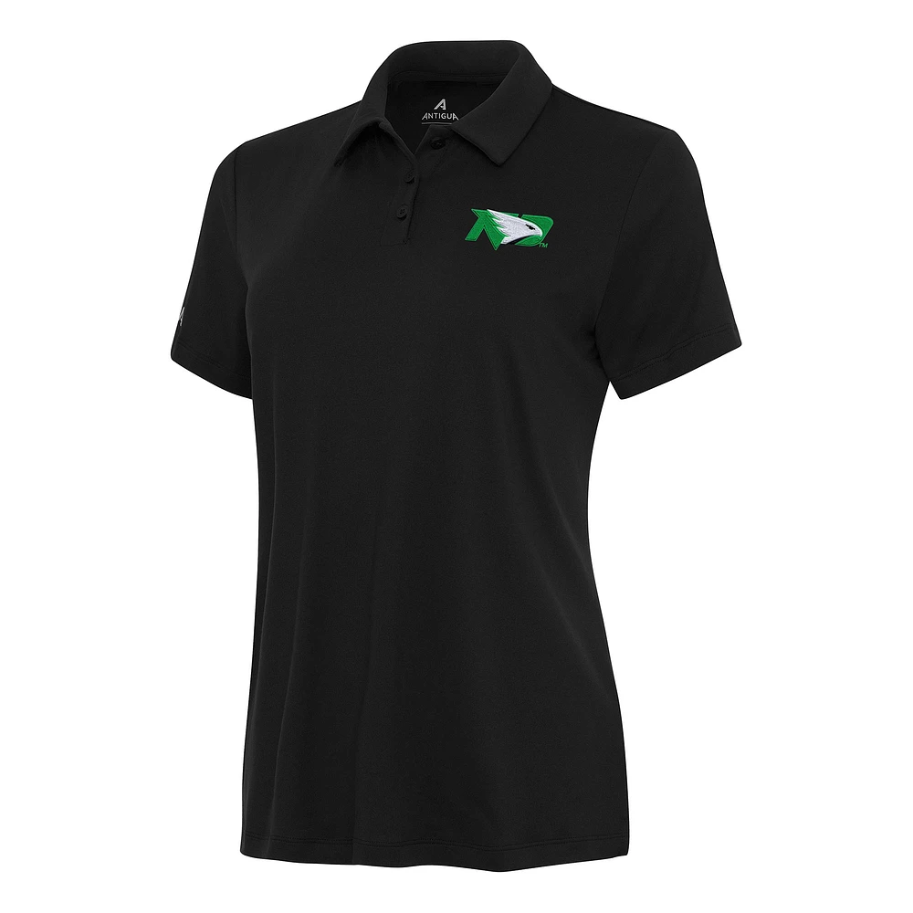 Women's Antigua Black North Dakota Reprocess Polo