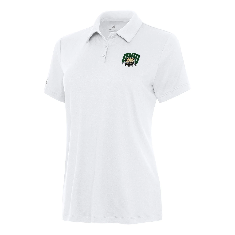 Women's Antigua White Ohio Bobcats Reprocess Polo