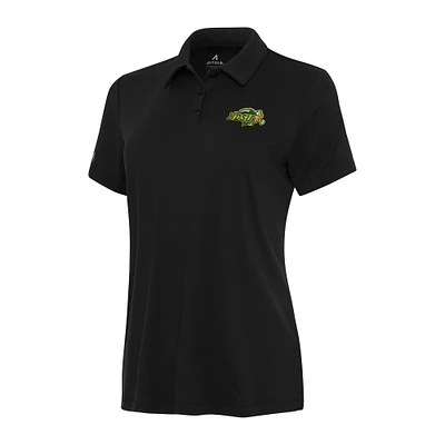 Women's Antigua Black NDSU Bison Reprocess Polo