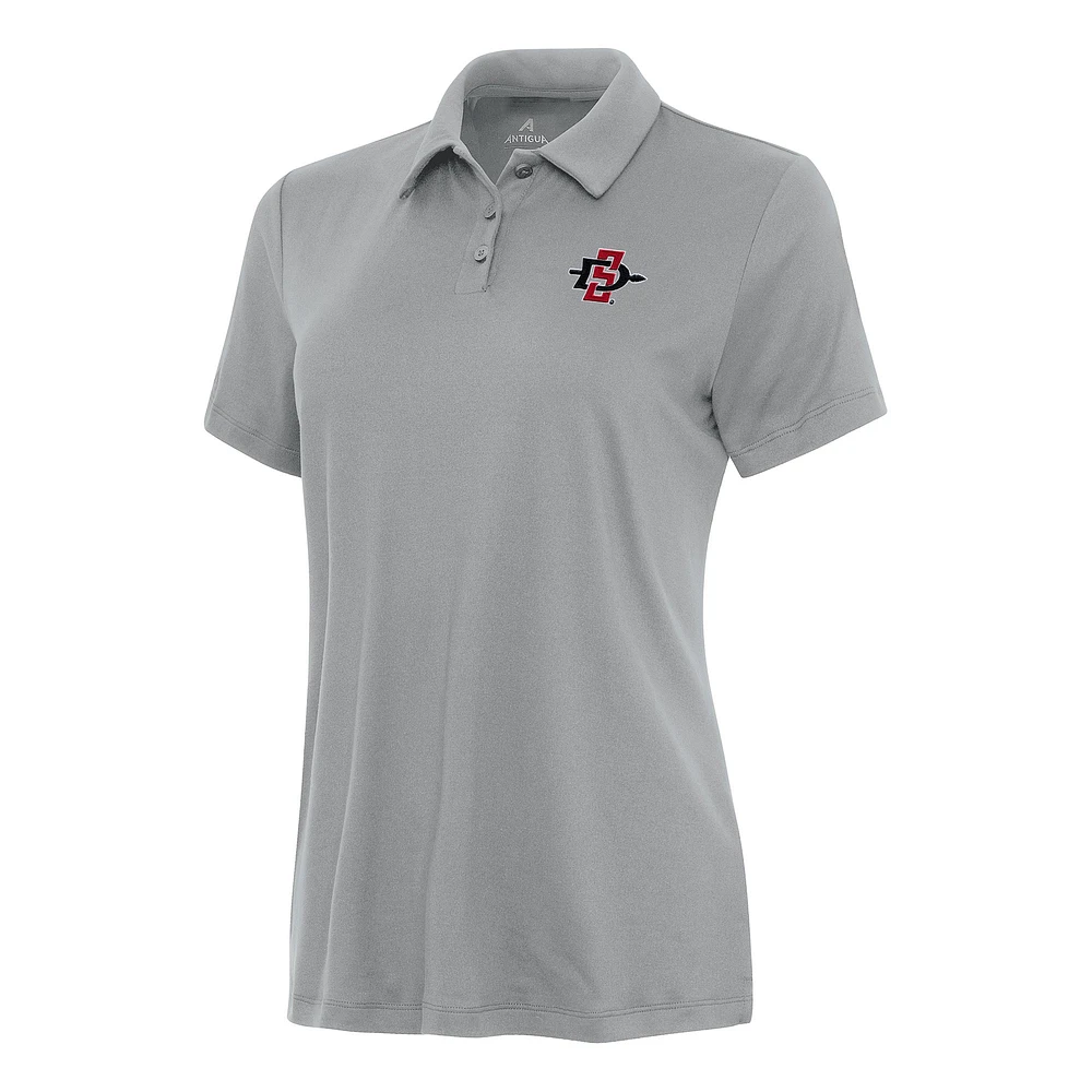 Women's Antigua Gray San Diego State Aztecs Reprocess Polo