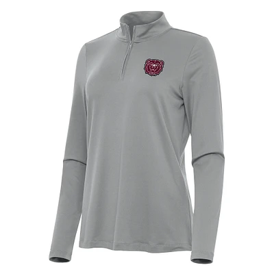 Women's Antigua Gray Missouri State University Bears Reprocess Quarter-Zip Top