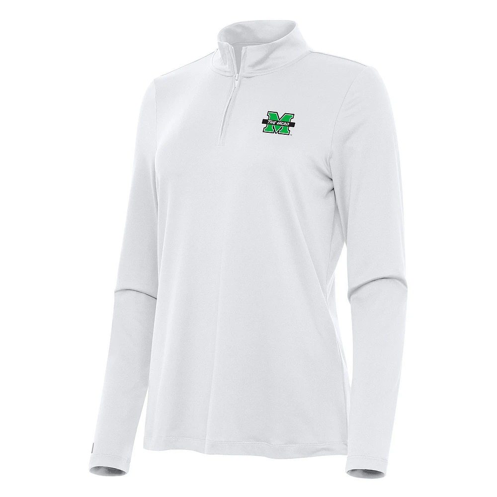 Women's Antigua Marshall Thundering Herd Reprocess Quarter-Zip Top