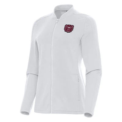 Women's Antigua White Missouri State University Bears Continual Full-Zip Jacket