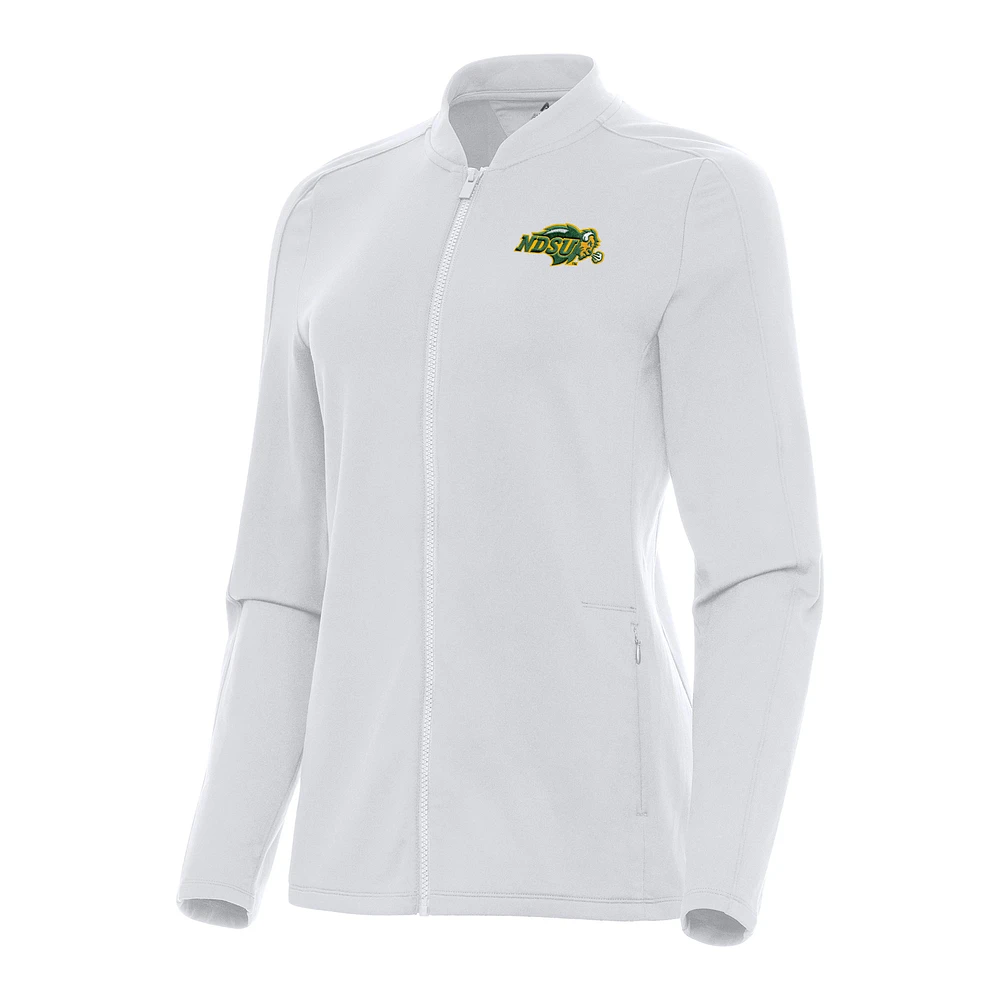Women's Antigua White NDSU Bison Continual Full-Zip Jacket