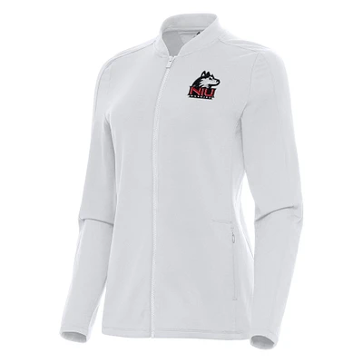 Women's Antigua White Northern Illinois Huskies Continual Full-Zip Jacket
