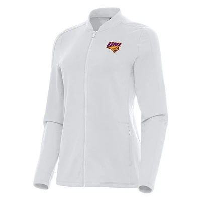 Women's Antigua White Northern Iowa Panthers Continual Full-Zip Jacket