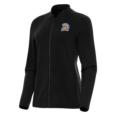 Women's Antigua Black San Jose State Spartans Continual Full-Zip Jacket