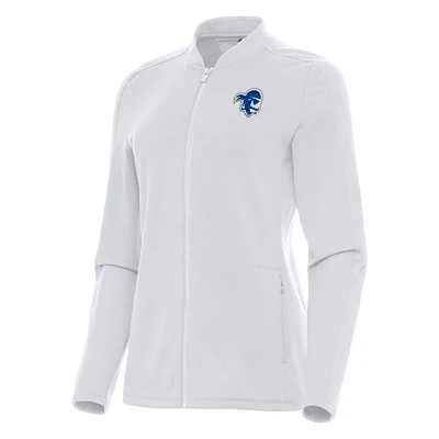 Women's Antigua White Seton Hall Pirates Continual Full-Zip Jacket