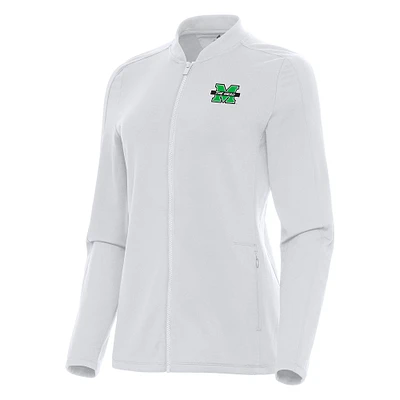 Women's Antigua White Marshall Thundering Herd Continual Full-Zip Jacket