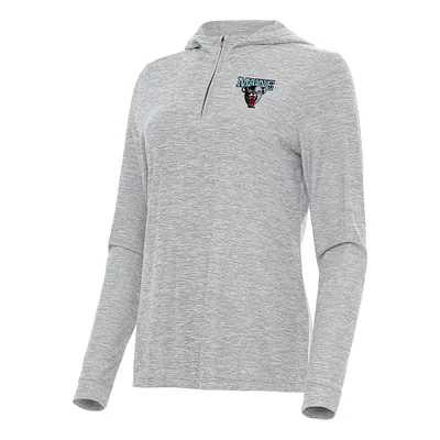 Women's Antigua Heather Gray Maine Black Bears Daybreak Quarter-Zip Hoodie