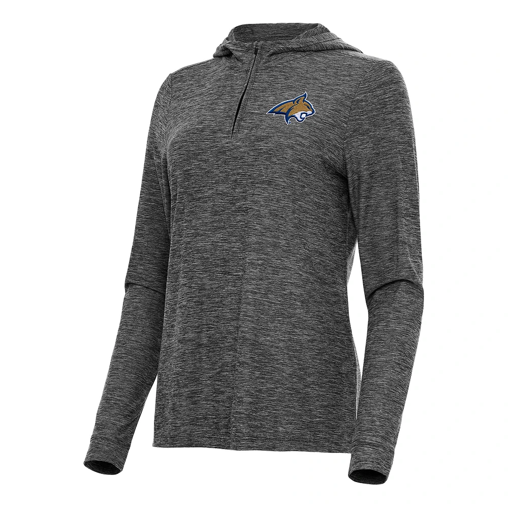 Women's Antigua Heather Montana State Bobcats Daybreak Quarter-Zip Hoodie