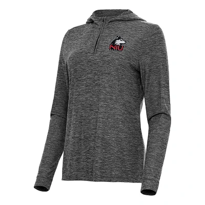 Women's Antigua Heather Northern Illinois Huskies Daybreak Quarter-Zip Hoodie