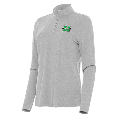 Women's Antigua Heather Marshall Thundering Herd Bright Quarter-Zip Top