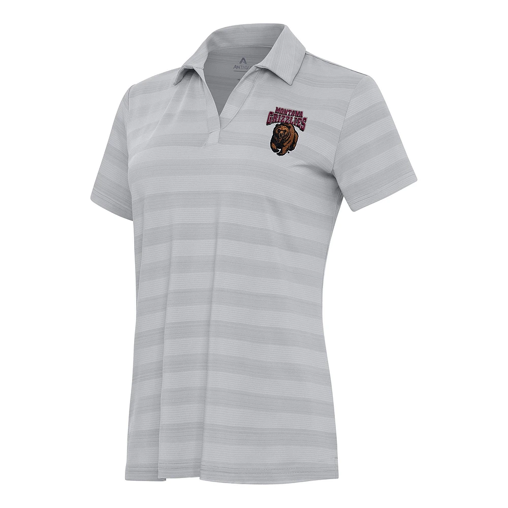Women's Antigua Gray Montana Grizzlies Tunnel Polo