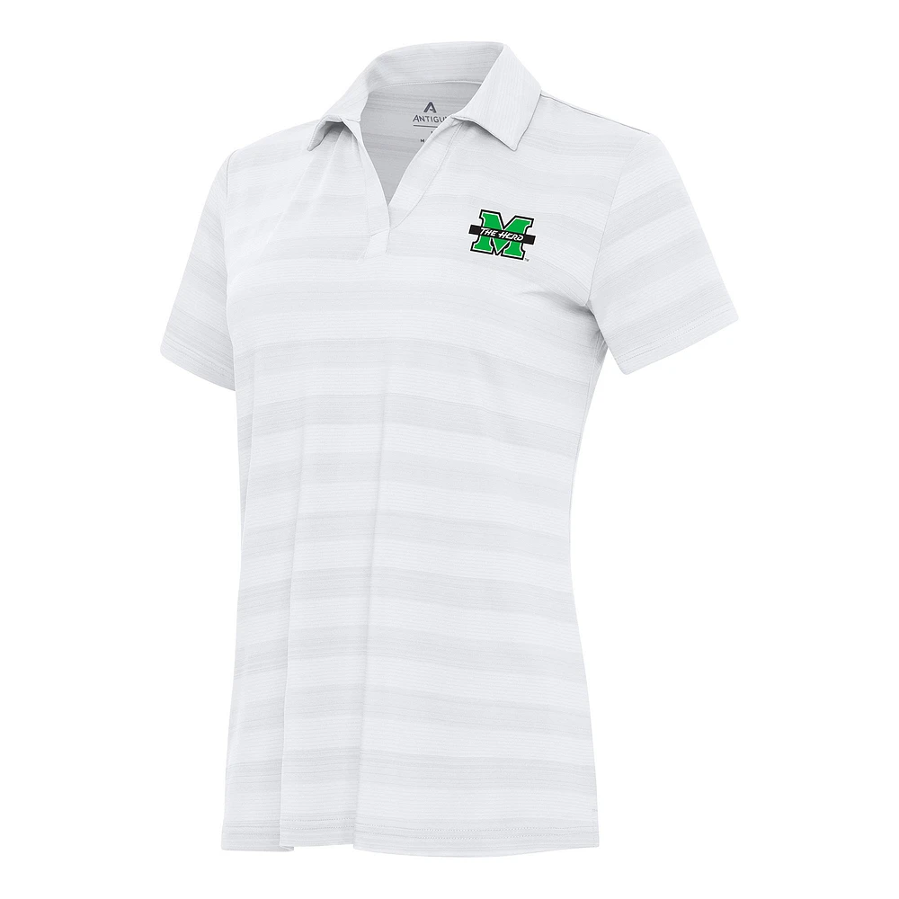 Women's Antigua White Marshall Thundering Herd Tunnel Polo